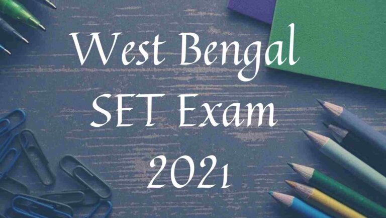 West Bengal SET Exam 2021